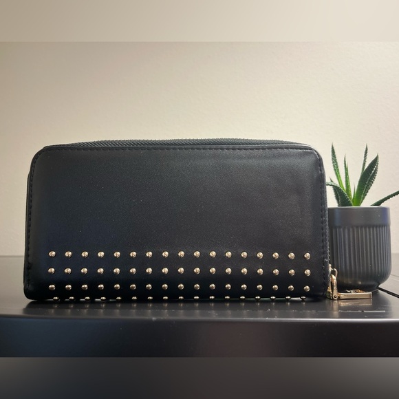 BCBG Black and Gold Studded Wallet - Picture 3 of 10